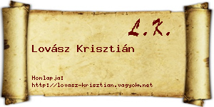 Lovász Krisztián névjegykártya